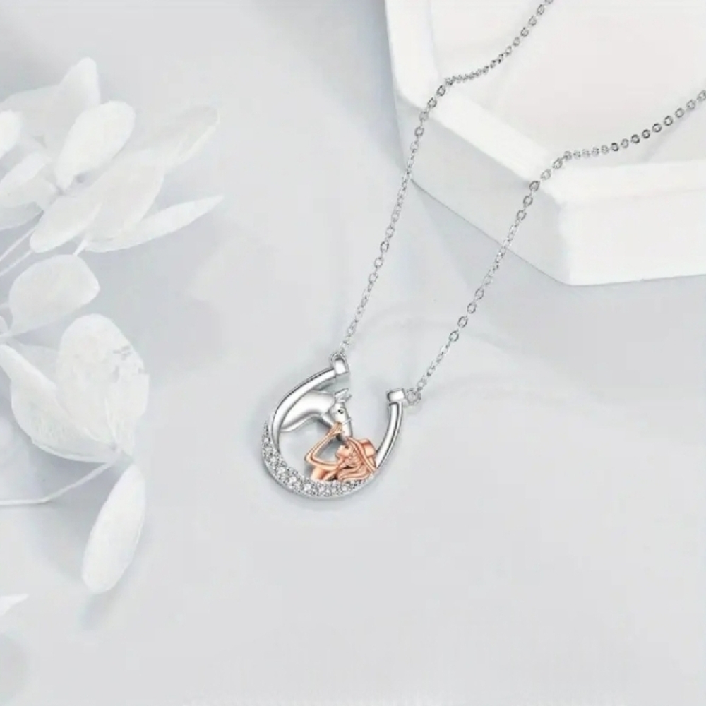 NEW Elegant Silver and Rose Gold Necklace